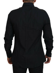 Dolce & Gabbana Black Gold Cotton Slim Fit Dress Mens Shirt -   -  Dolce & Gabbana.