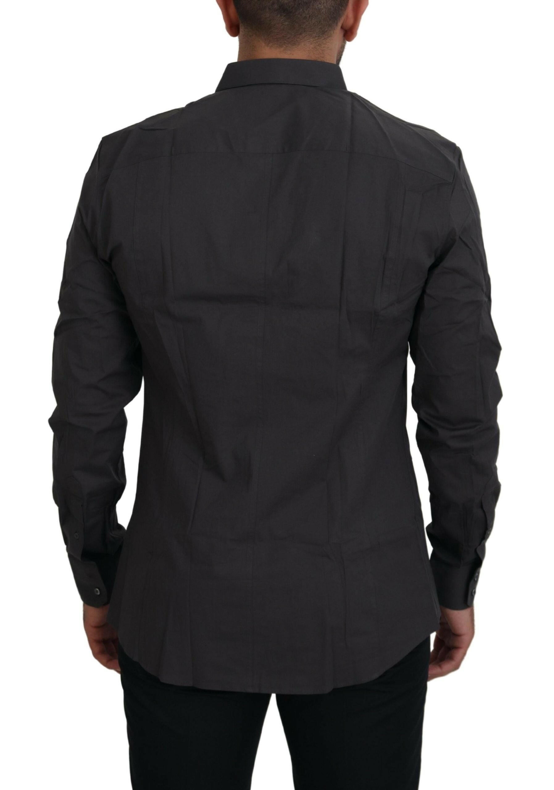 Dolce & Gabbana Gray SICILIA Slim Fit Stretch Dress Shirt -   -  Dolce & Gabbana.