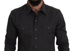 Dolce & Gabbana Gray SICILIA Slim Fit Stretch Dress Shirt -   -  Dolce & Gabbana.