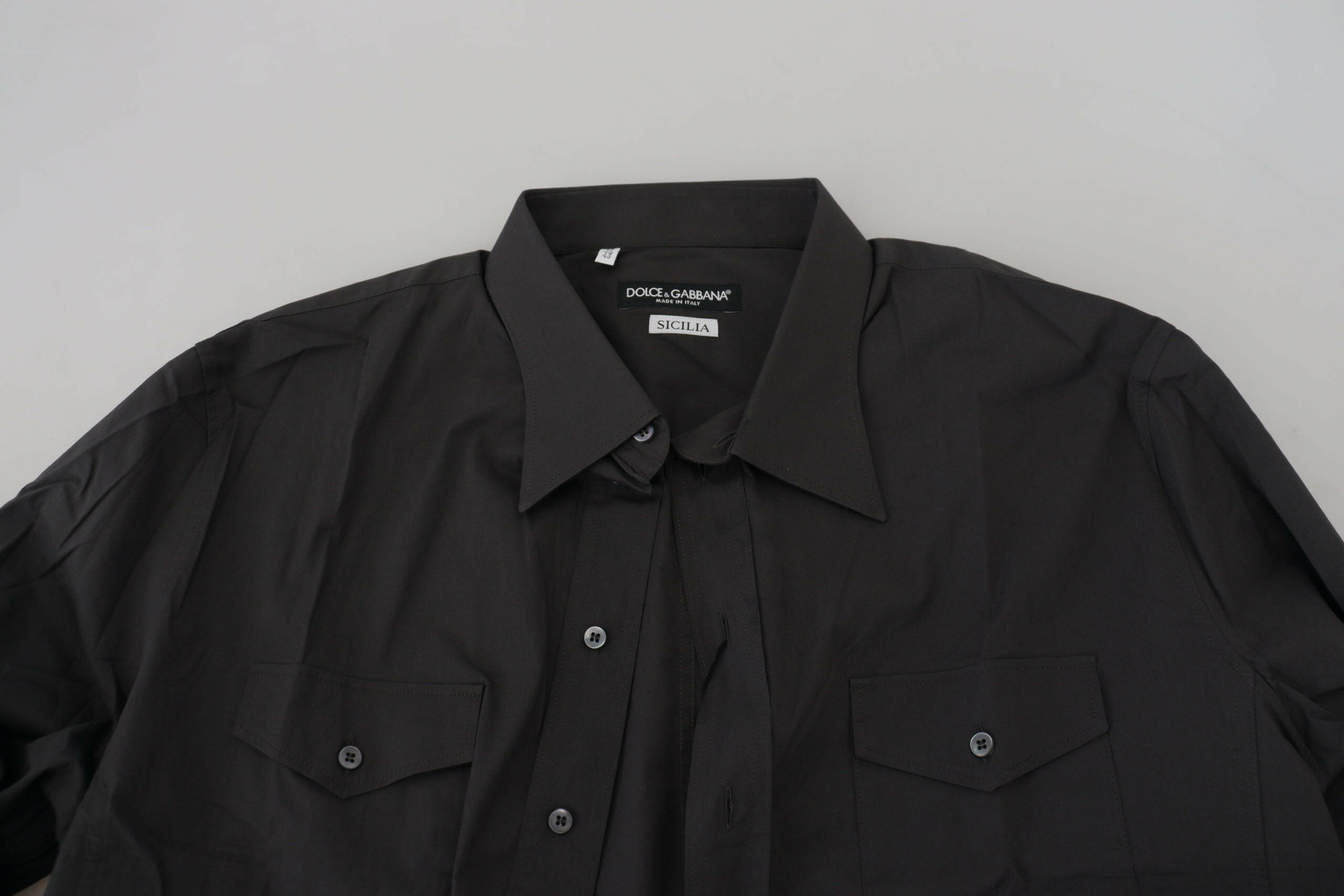 Dolce & Gabbana Gray SICILIA Slim Fit Stretch Dress Shirt -   -  Dolce & Gabbana.