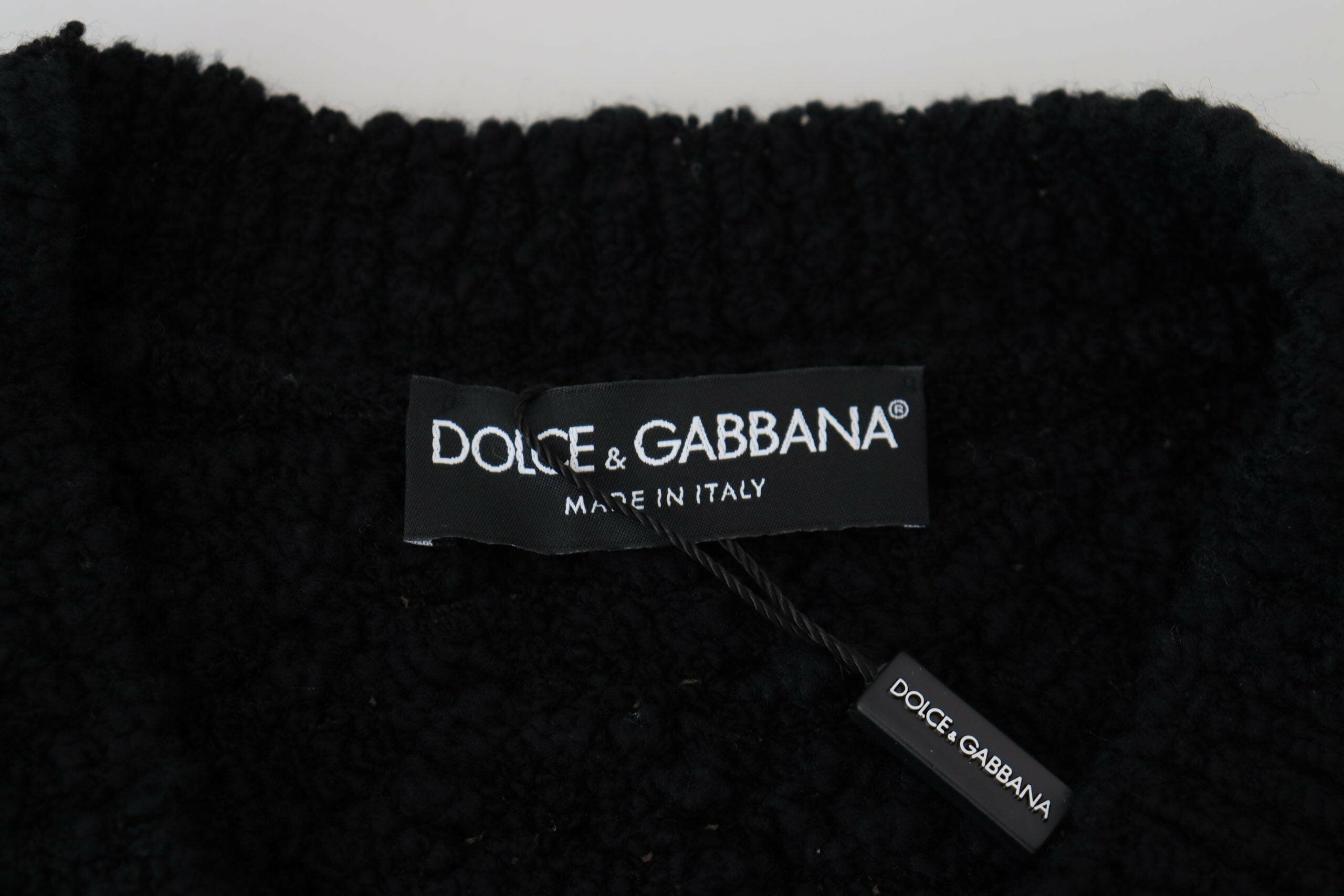 Dolce & Gabbana Black Wool V-neck Knitted Pullover Sweater -   -  Dolce & Gabbana.