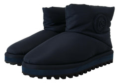 Dolce & Gabbana Blue Nylon Boots Padded Mid Calf Shoes -   -  Dolce & Gabbana.