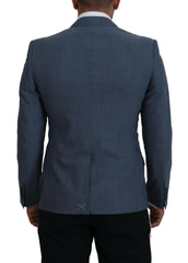 Dolce & Gabbana Blue Wool Stretch Slim Fit Jacket Blazer -   -  Dolce & Gabbana.