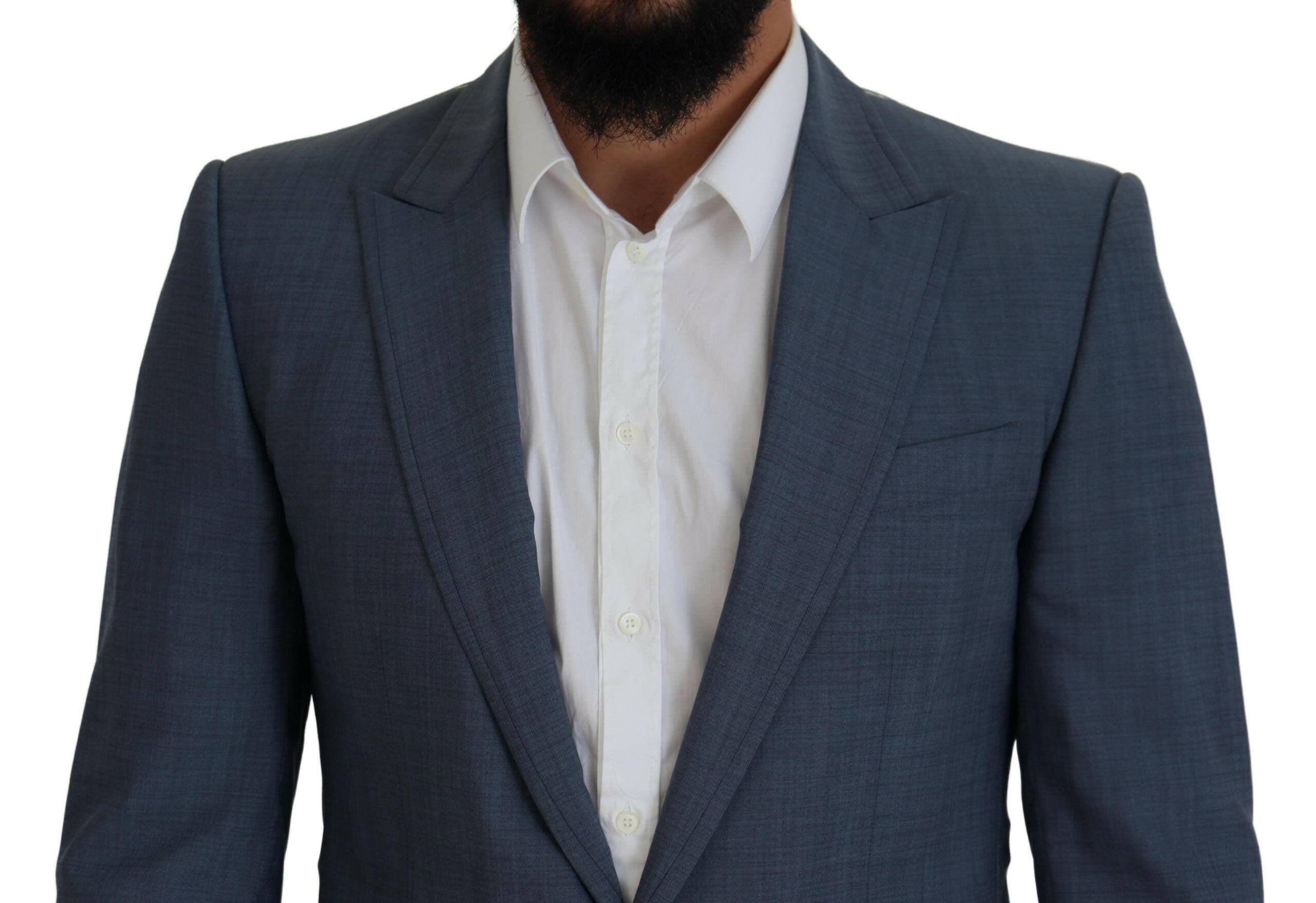 Dolce & Gabbana Blue Wool Stretch Slim Fit Jacket Blazer -   -  Dolce & Gabbana.