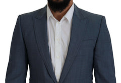 Dolce & Gabbana Blue Wool Stretch Slim Fit Jacket Blazer -   -  Dolce & Gabbana.