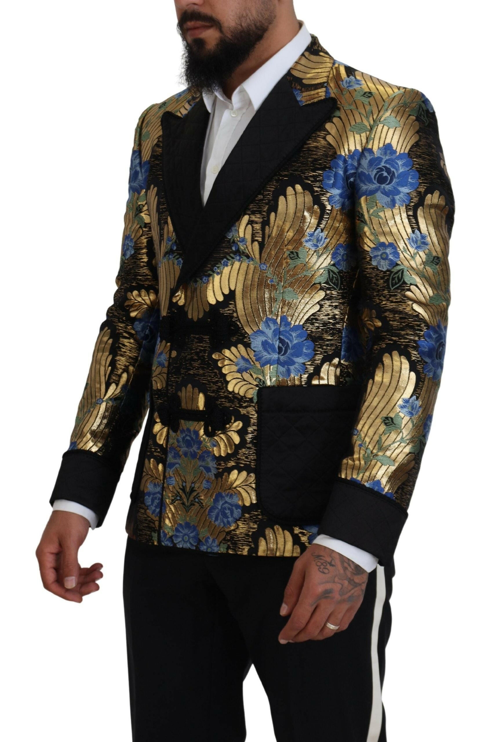 Dolce & Gabbana Gold Lurex Double Breasted Jacket Blazer -   -  Dolce & Gabbana.