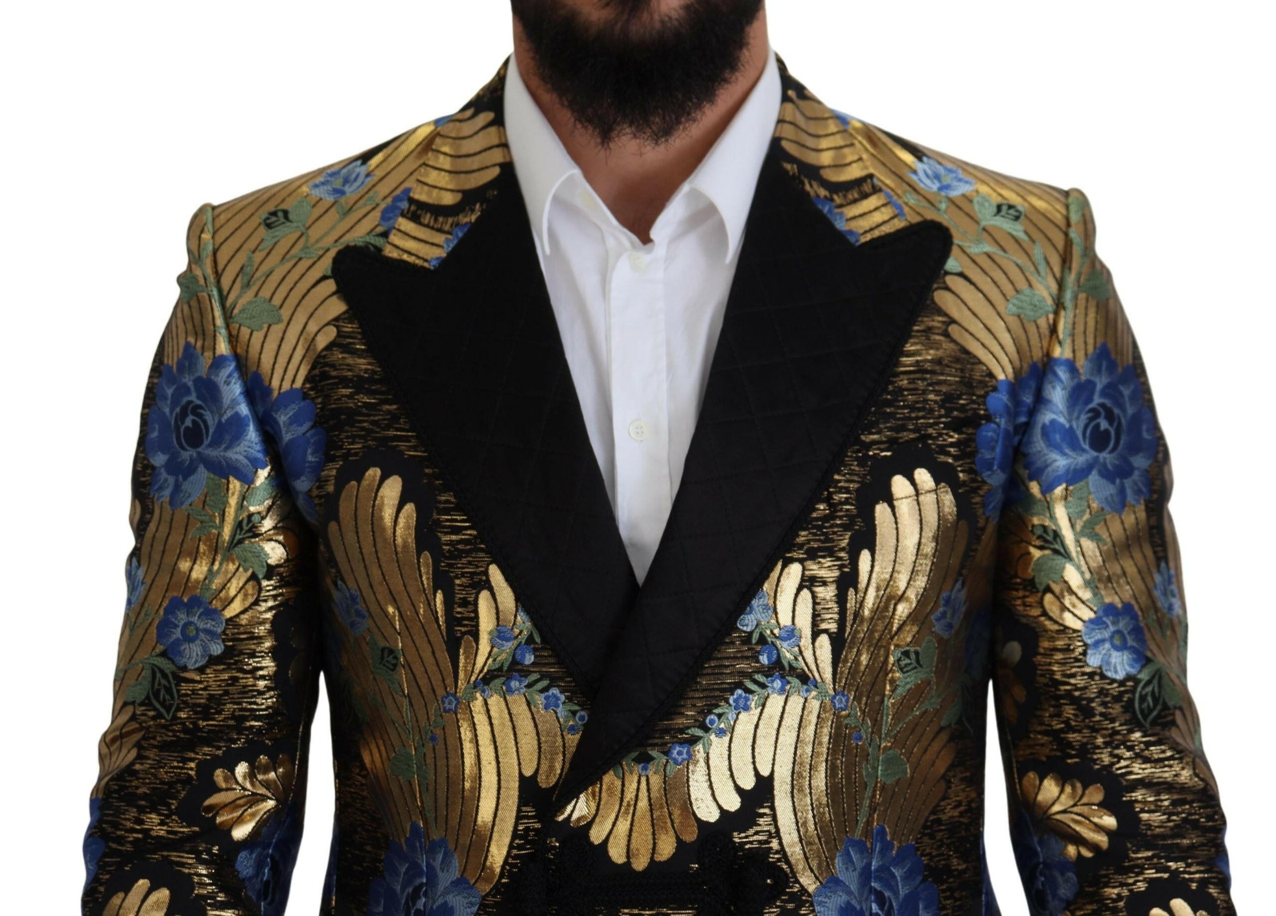 Dolce & Gabbana Gold Lurex Double Breasted Jacket Blazer -   -  Dolce & Gabbana.