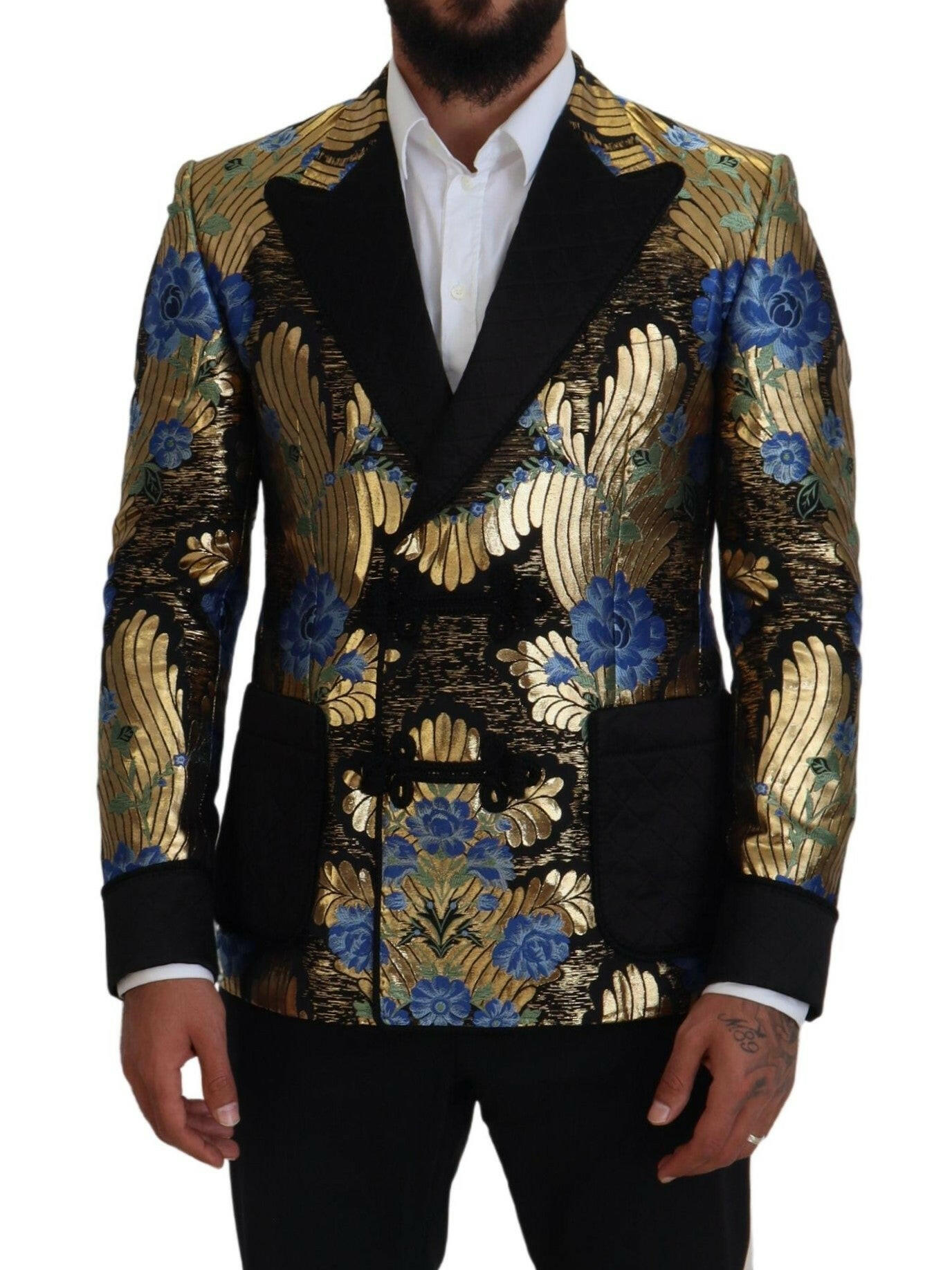 Dolce & Gabbana Gold Lurex Double Breasted Jacket Blazer -   -  Dolce & Gabbana.