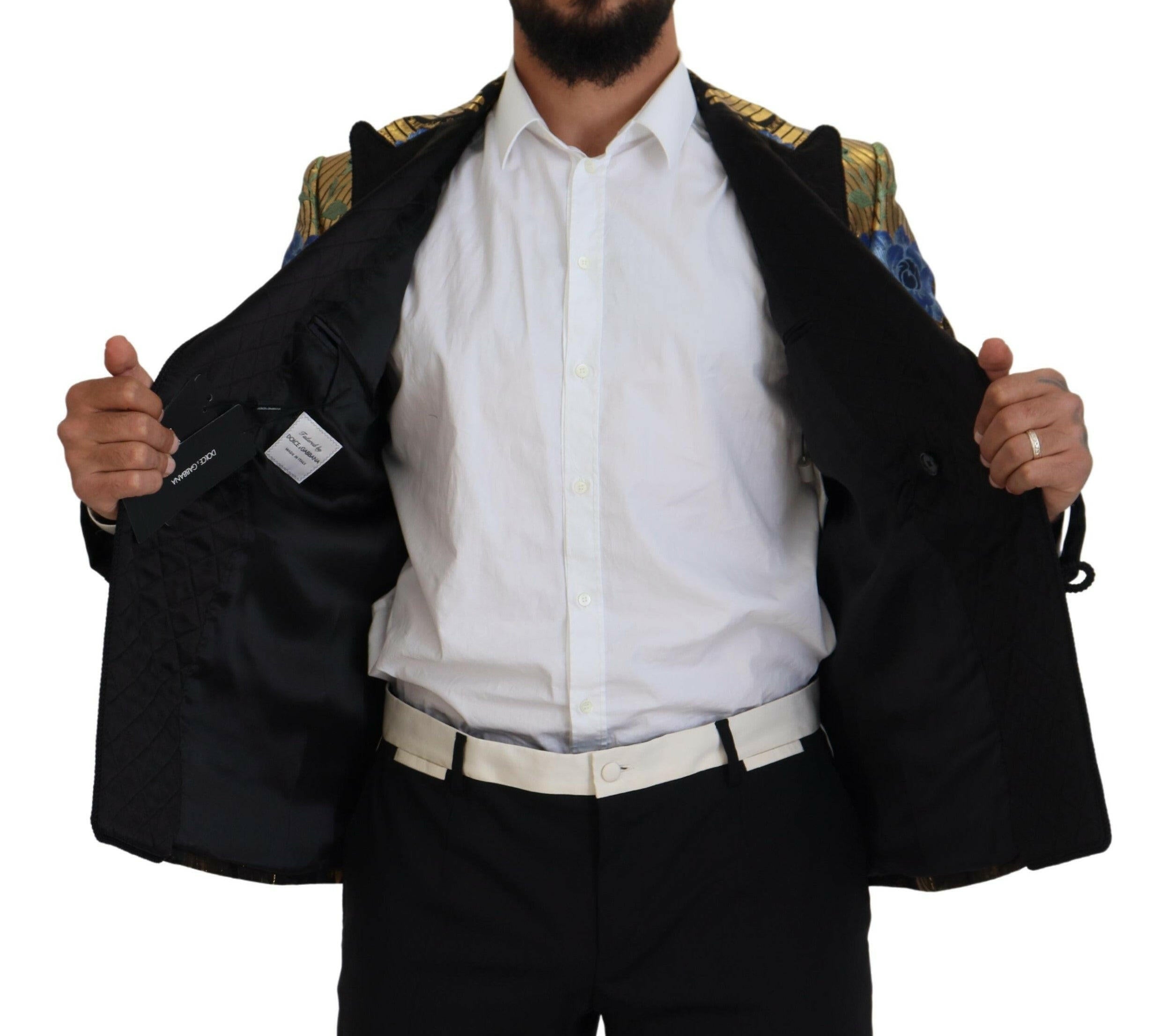 Dolce & Gabbana Gold Lurex Double Breasted Jacket Blazer -   -  Dolce & Gabbana.