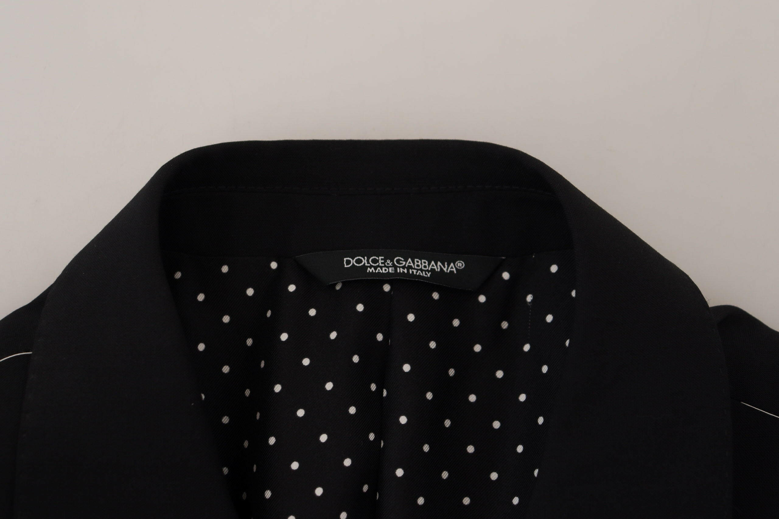 Dolce & Gabbana Black Wool Stretch Slim Fit Jacket Blazer -   -  Dolce & Gabbana.