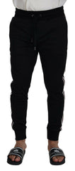Dolce & Gabbana Black DG Print Mens Jogger Pants -   -  Dolce & Gabbana.
