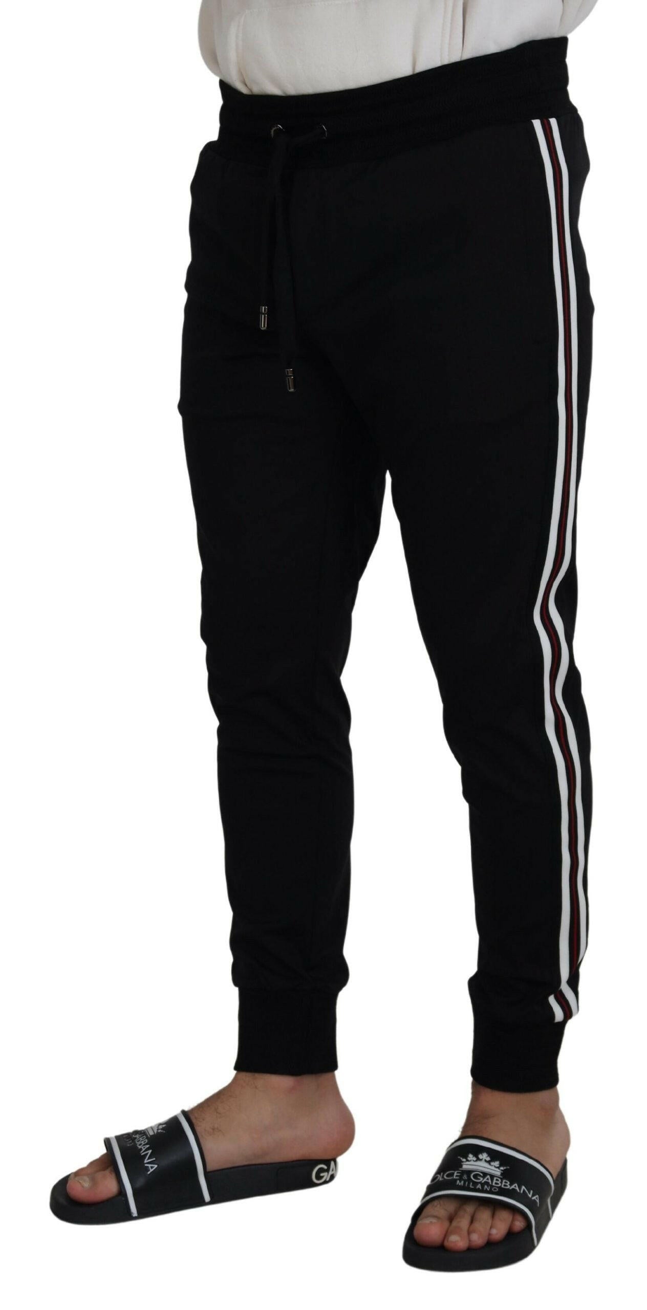 Dolce & Gabbana Black DG Print Mens Jogger Pants -   -  Dolce & Gabbana.
