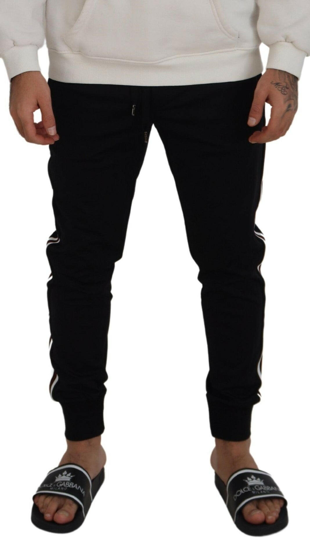 Dolce & Gabbana Black DG Print Mens Jogger Pants -   -  Dolce & Gabbana.