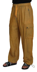 Dolce & Gabbana Brown Linen Drawstring Cargo Pants -   -  Dolce & Gabbana.