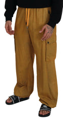 Dolce & Gabbana Brown Linen Drawstring Cargo Pants -   -  Dolce & Gabbana.
