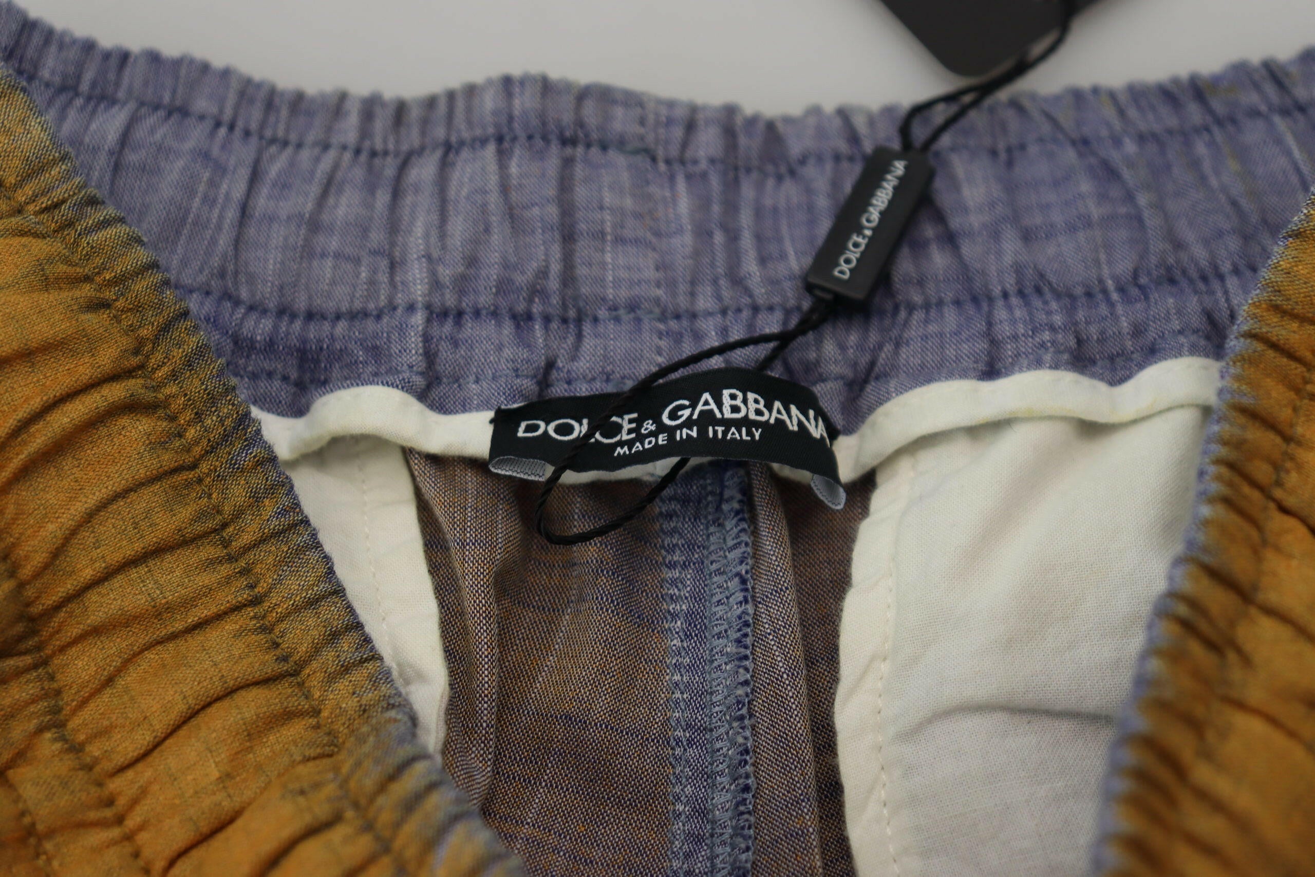 Dolce & Gabbana Brown Linen Drawstring Cargo Pants -   -  Dolce & Gabbana.