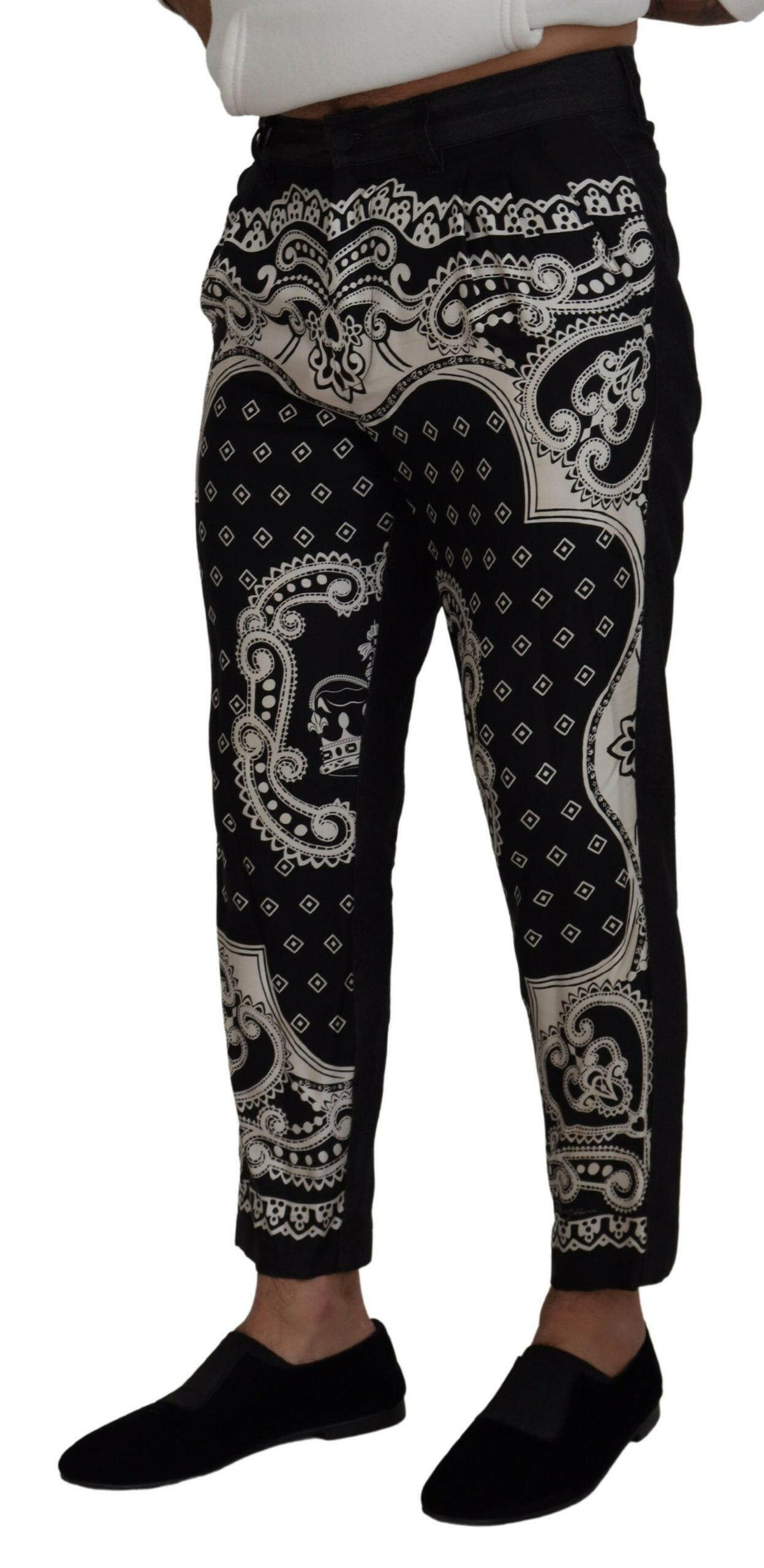 Dolce & Gabbana Black Silk Bandana Print Pants -   -  Dolce & Gabbana.