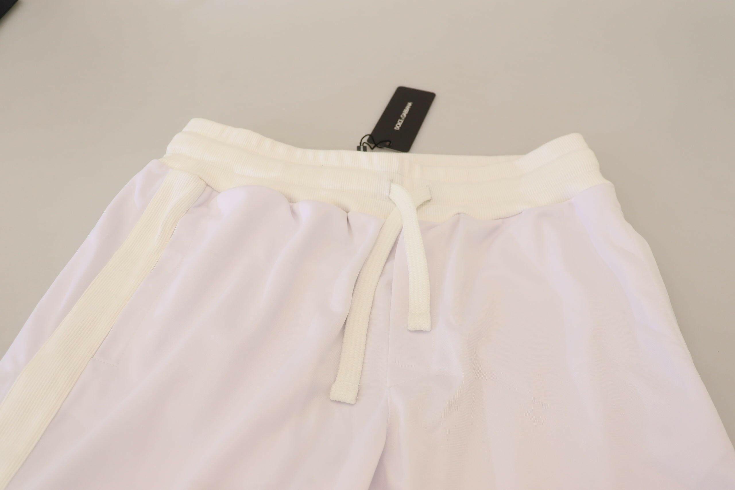 Dolce & Gabbana White Polyester Crown Logo Jogger Pants -   -  Dolce & Gabbana.