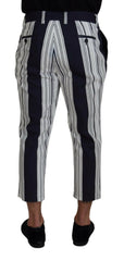 Dolce & Gabbana White Cotton Striped Cropped Pants -   -  Dolce & Gabbana.
