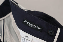 Dolce & Gabbana White Cotton Striped Cropped Pants -   -  Dolce & Gabbana.
