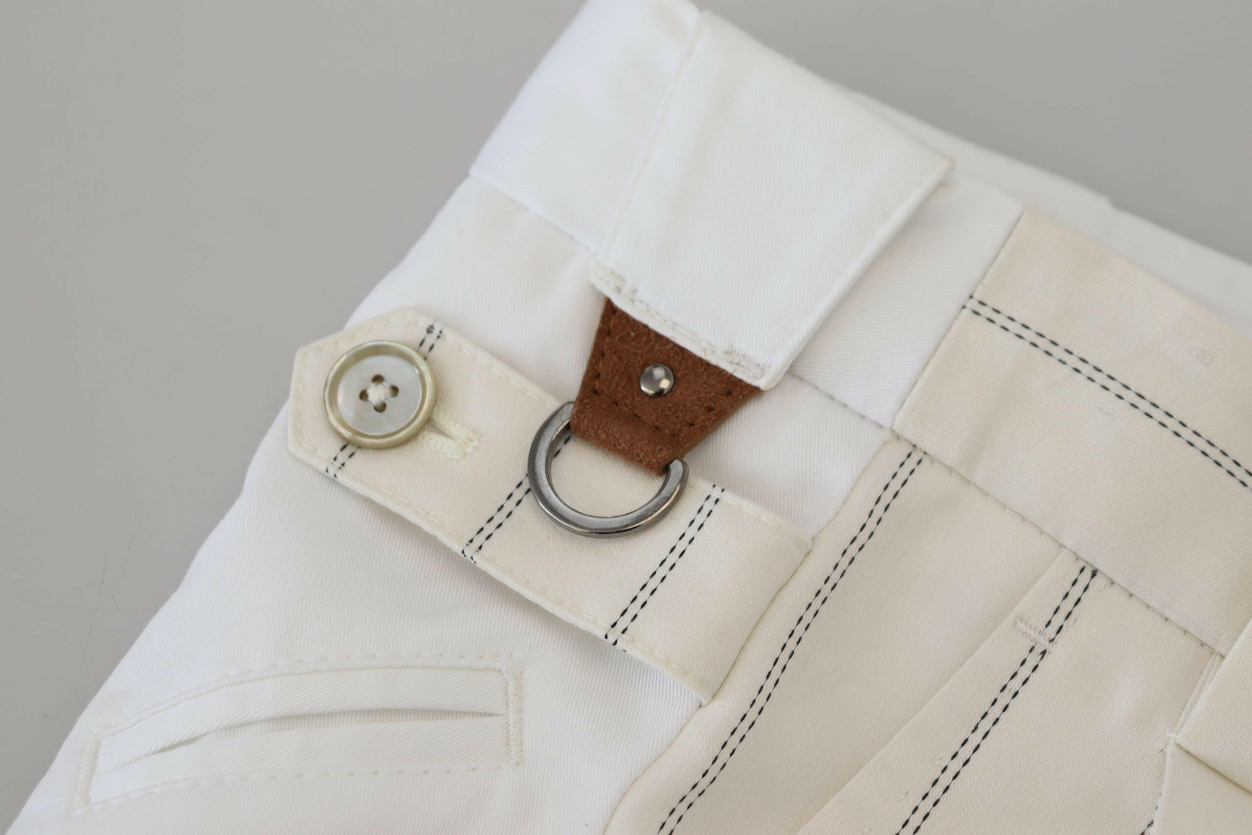 Dolce & Gabbana White Cotton Striped Formal Pants -   -  Dolce & Gabbana.