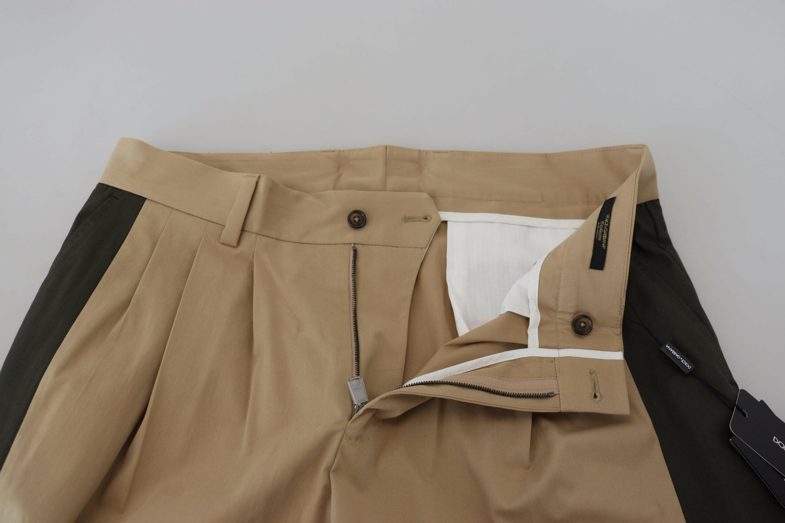 Dolce & Gabbana Brown Black Cotton Chino Men Pants -   -  Dolce & Gabbana.