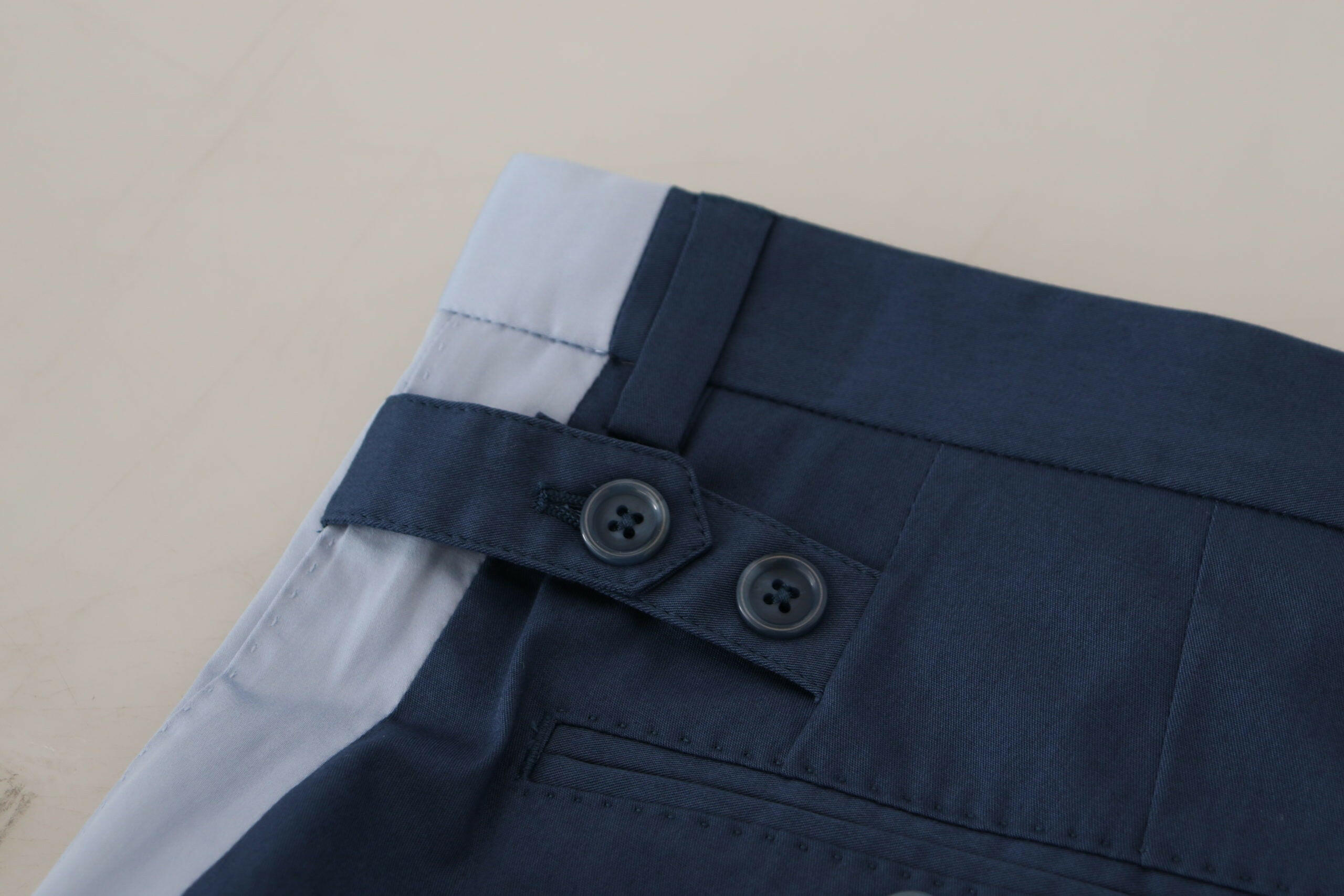 Dolce & Gabbana Blue Cotton Straight Fit Pants -   -  Dolce & Gabbana.