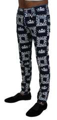 Dolce & Gabbana Blue Cotton DG Crown Skinny Denim Jeans -   -  Dolce & Gabbana.