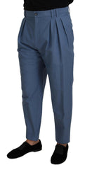 Dolce & Gabbana Blue Linen Chino Formal Pants -   -  Dolce & Gabbana.
