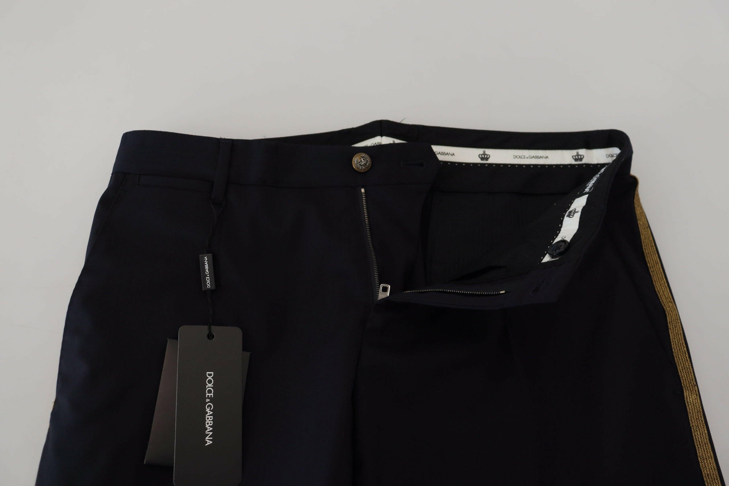Dolce & Gabbana Black Wool Slim Formal Pants -   -  Dolce & Gabbana.