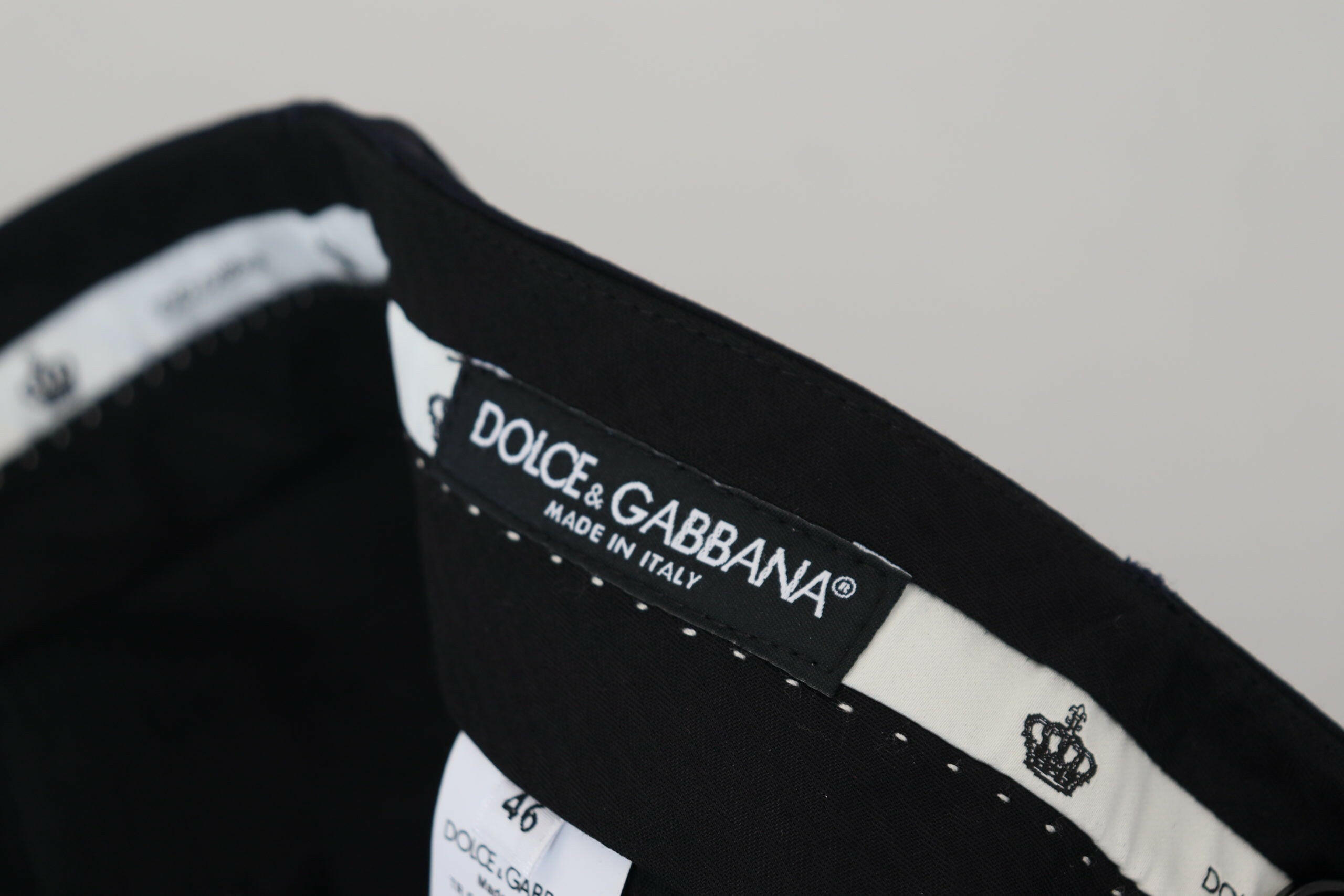 Dolce & Gabbana Black Wool Slim Formal Pants -   -  Dolce & Gabbana.