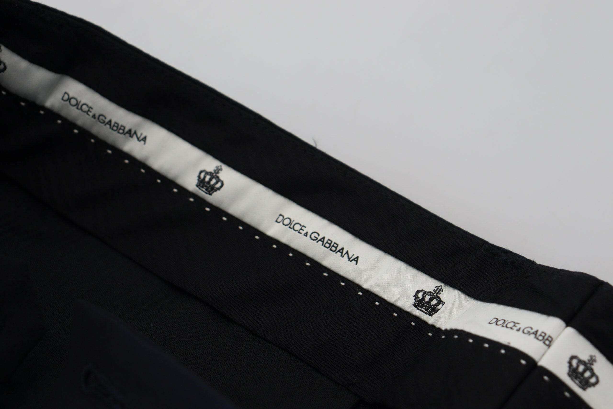 Dolce & Gabbana Black Wool Slim Formal Pants -   -  Dolce & Gabbana.
