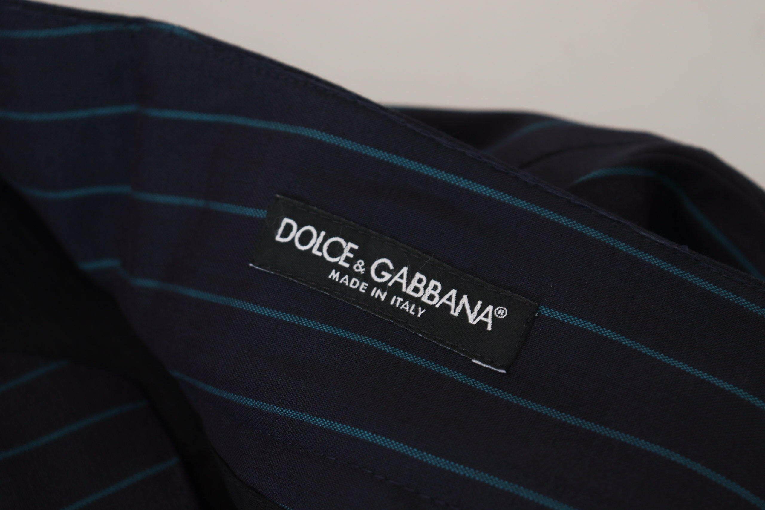 Dolce & Gabbana Blue Striped Men Formal Pants -   -  Dolce & Gabbana.