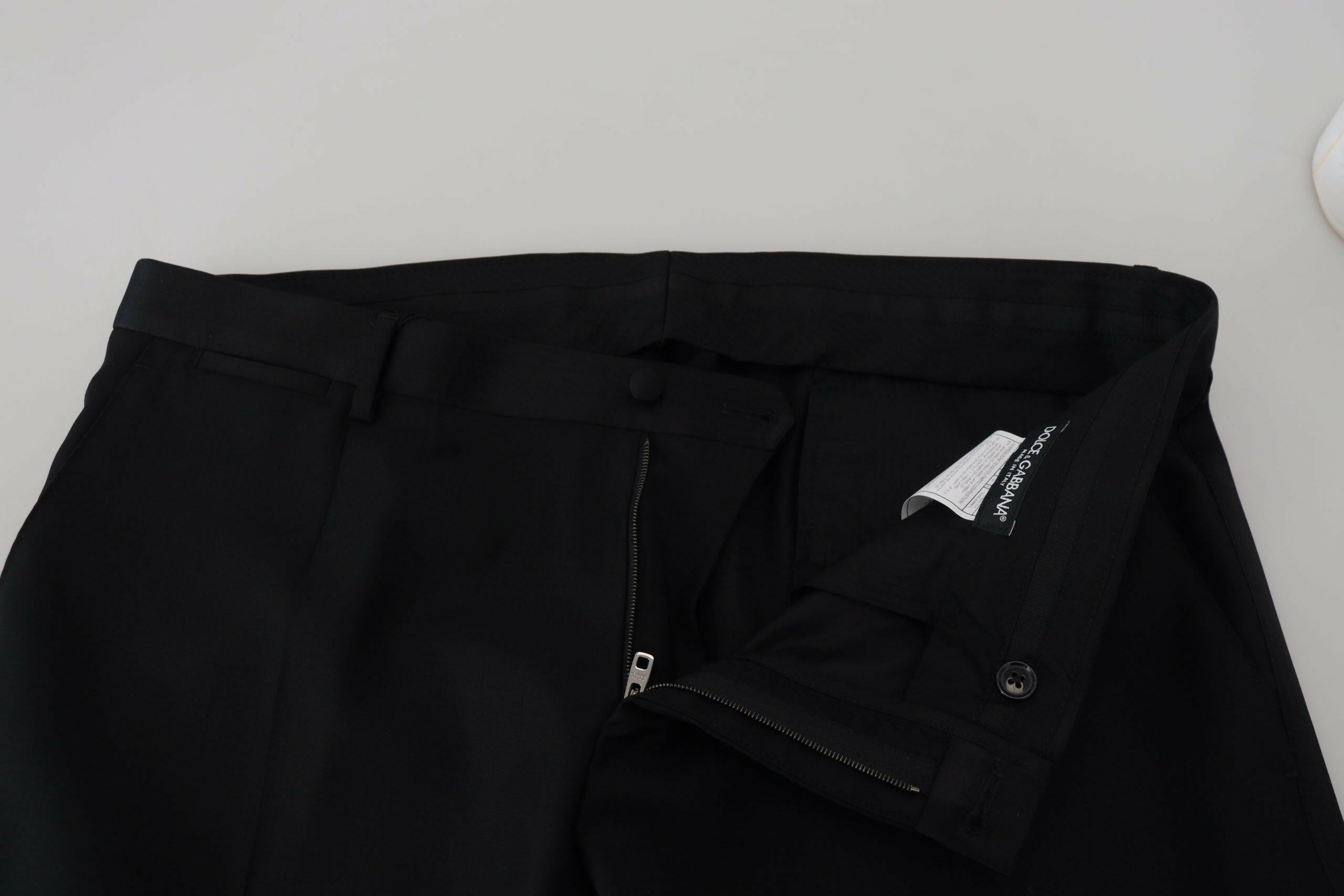 Dolce & Gabbana Black Wool Chino Formal Pants -   -  Dolce & Gabbana.