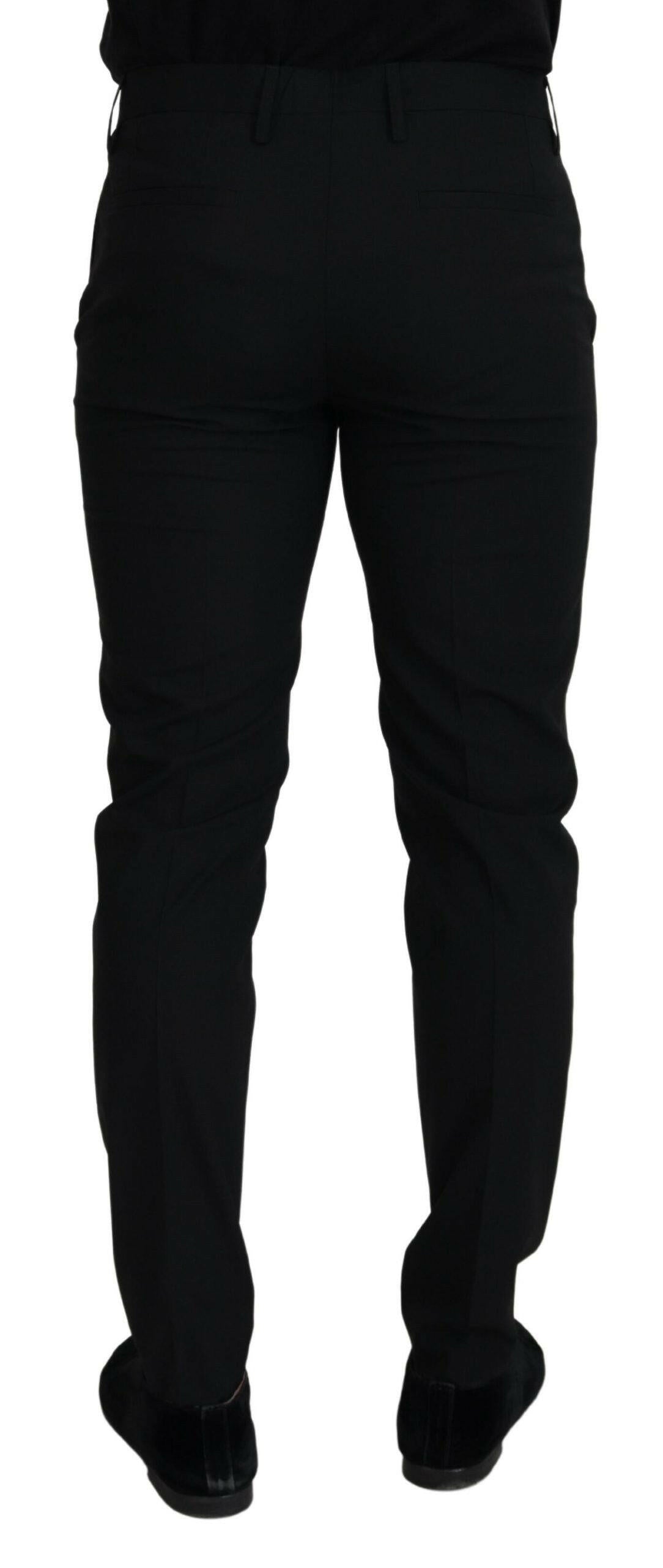 Dolce & Gabbana Black Polyester Chino Formal Pants -   -  Dolce & Gabbana.