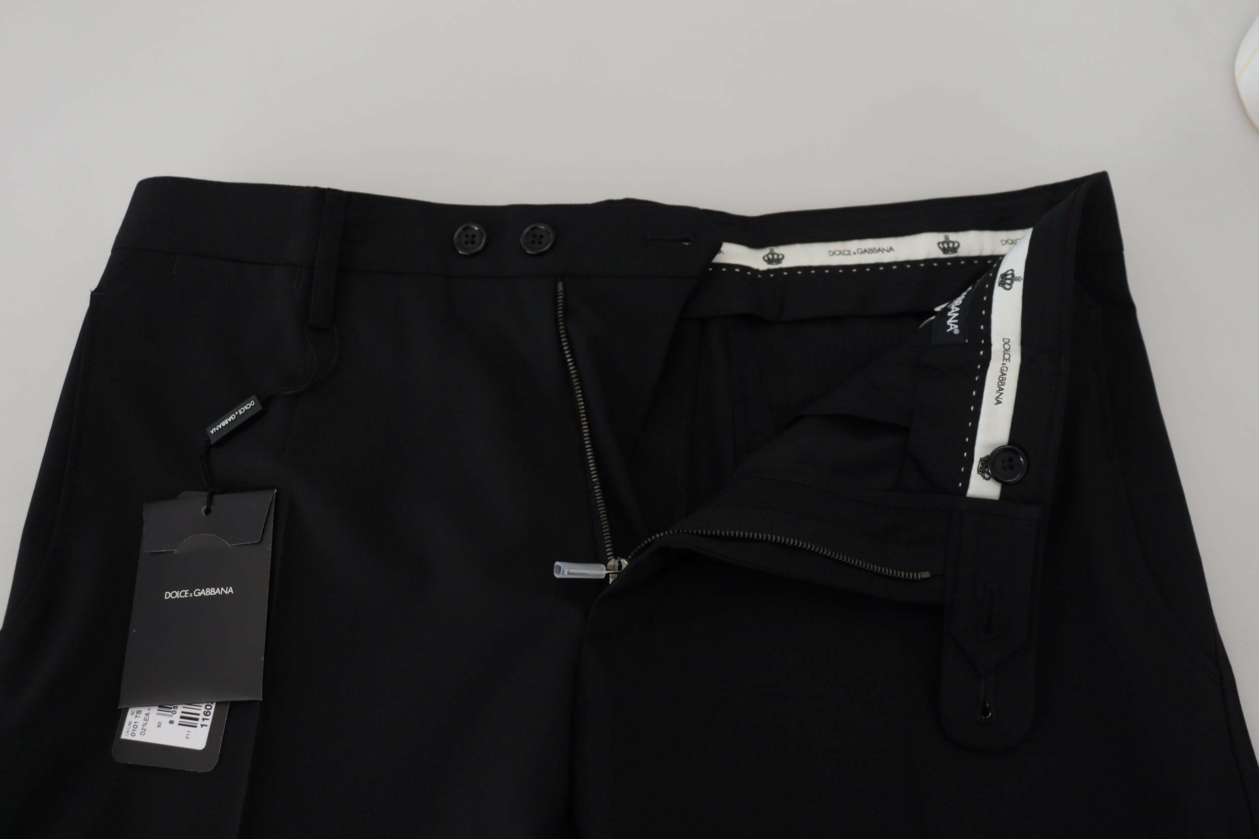 Dolce & Gabbana Black Polyester Chino Formal Pants -   -  Dolce & Gabbana.