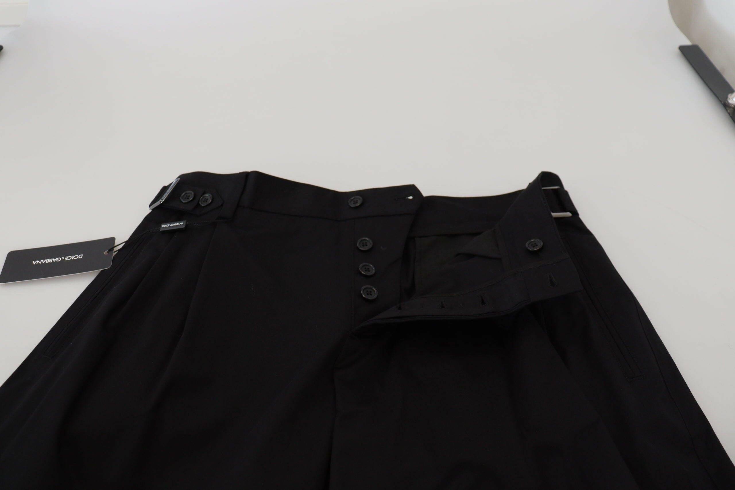 Dolce & Gabbana Black Cotton Chino Formal Pants -   -  Dolce & Gabbana.