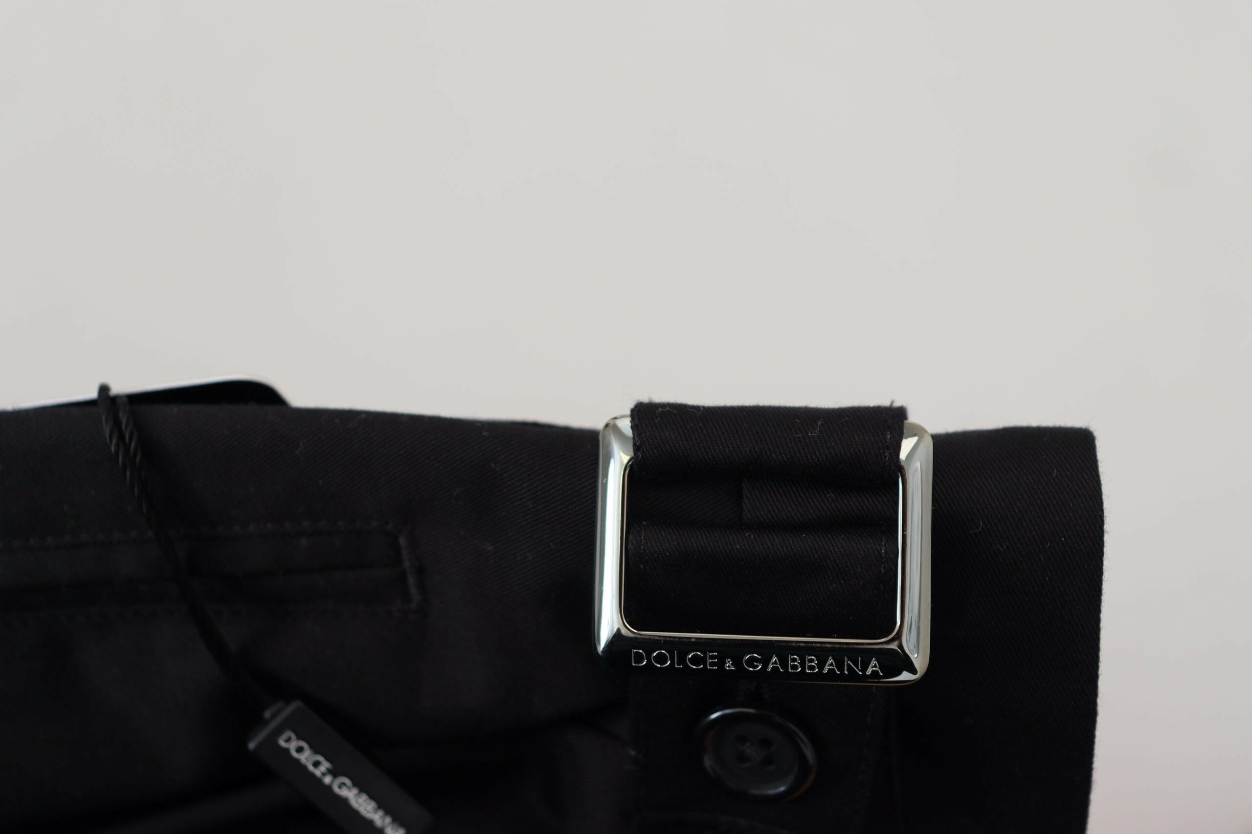 Dolce & Gabbana Black Cotton Chino Formal Pants -   -  Dolce & Gabbana.