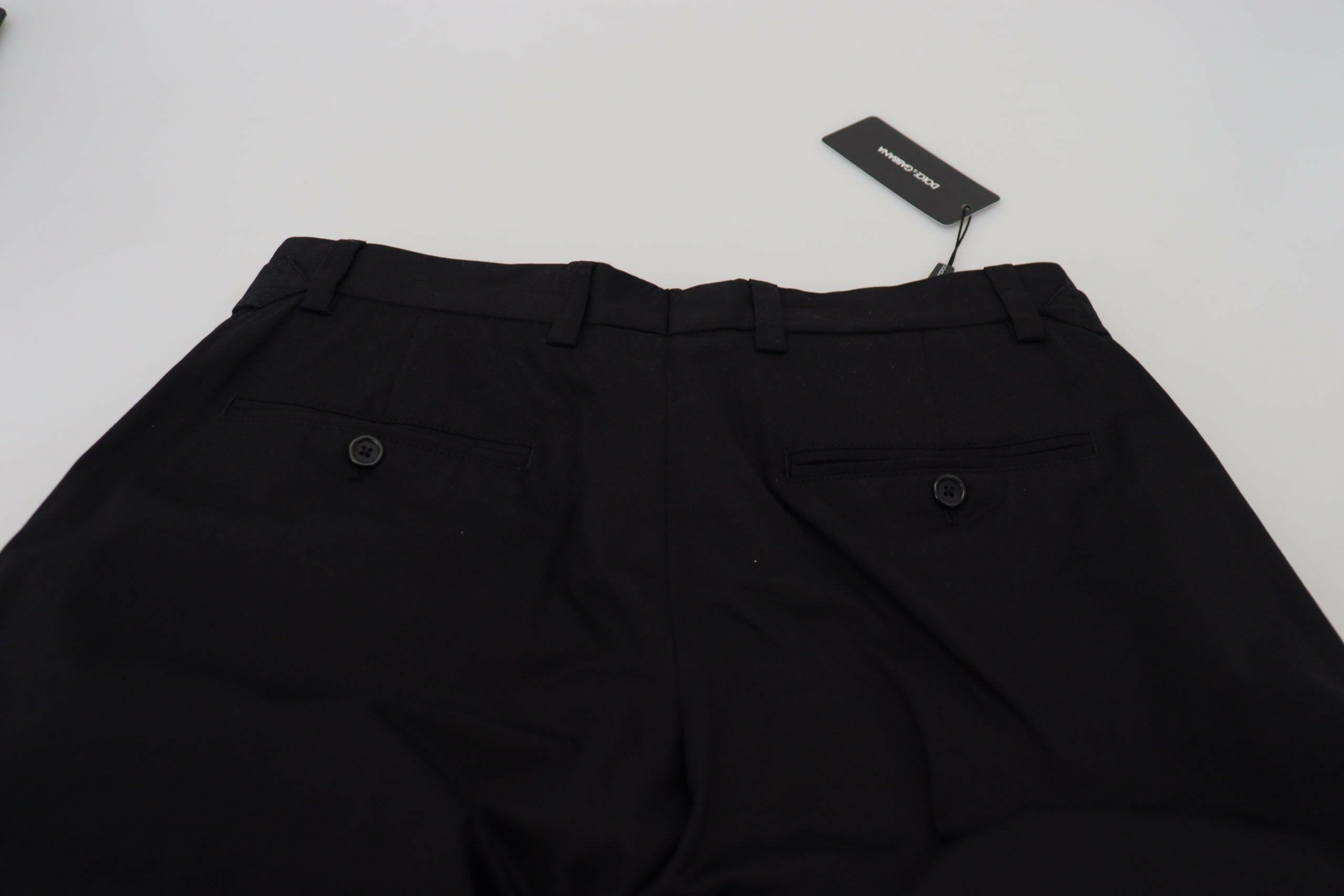 Dolce & Gabbana Black Cotton Chino Formal Pants -   -  Dolce & Gabbana.