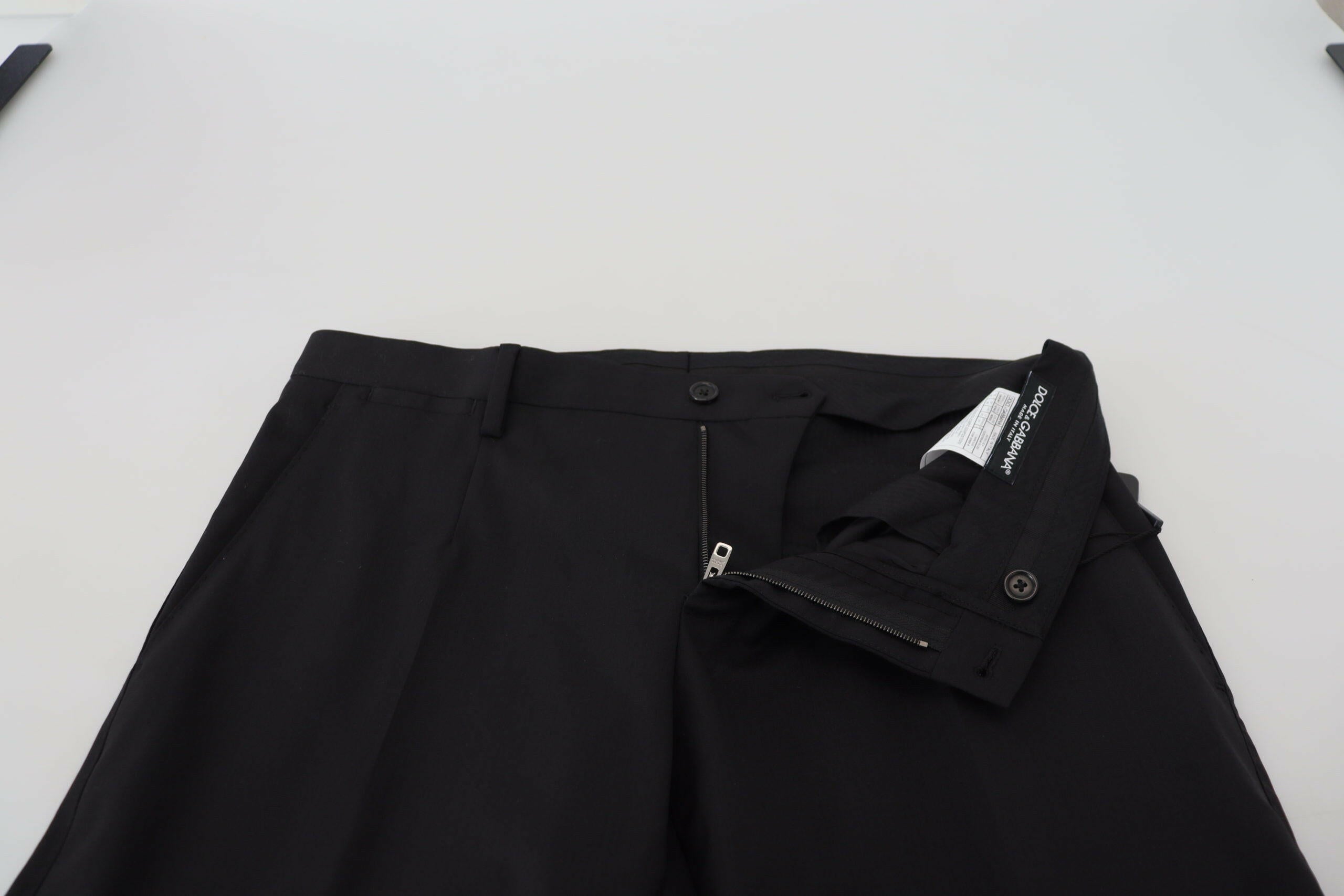 Dolce & Gabbana Black Wool Chino Formal Pants -   -  Dolce & Gabbana.