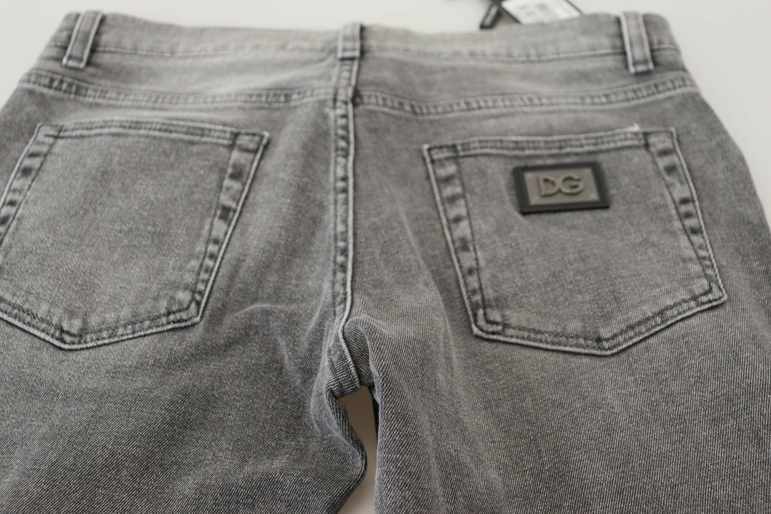 Dolce & Gabbana Grey Washed Cotton Skinny Denim Jeans -   -  Dolce & Gabbana.