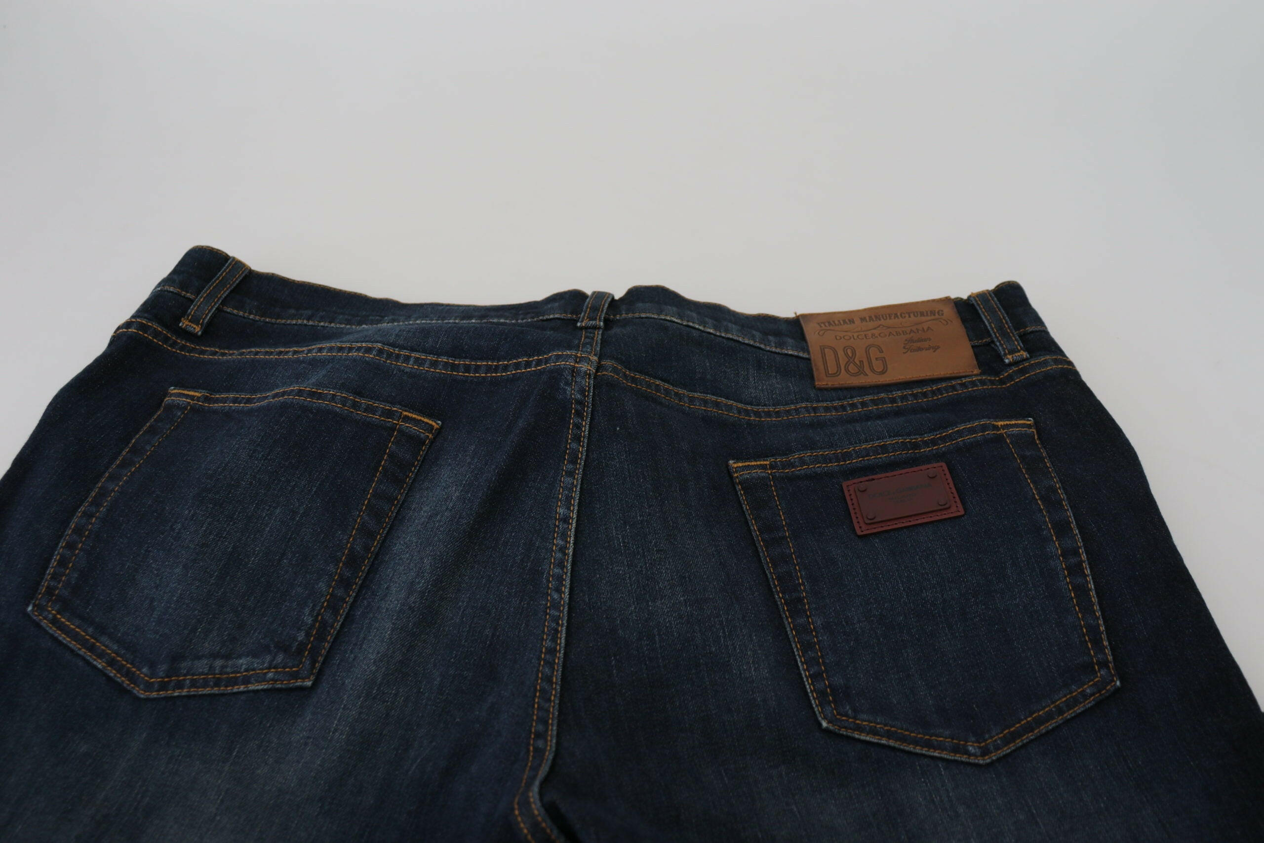 Dolce & Gabbana Blue Cotton Straight Fit Casual Denim Jeans -   -  Dolce & Gabbana.