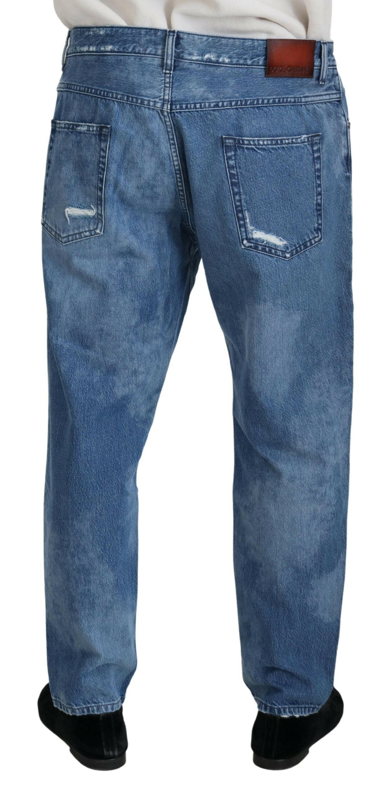 Dolce & Gabbana Blue Washed Cotton Casual Denim Jeans -   -  Dolce & Gabbana.