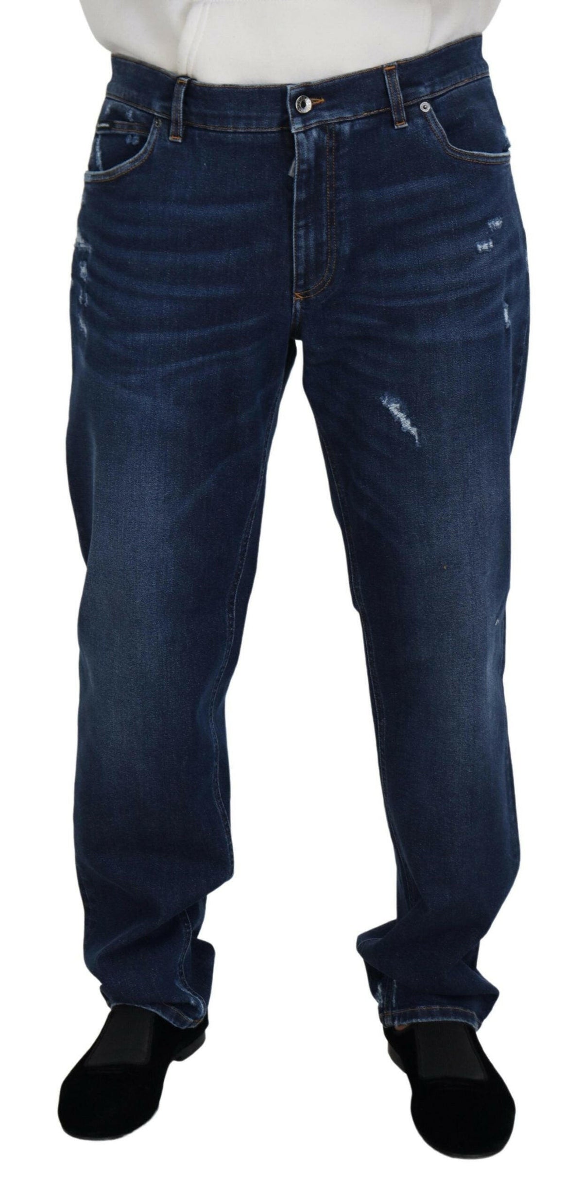 Dolce & Gabbana Blue Washed Cotton Casual Denim Jeans -   -  Dolce & Gabbana.