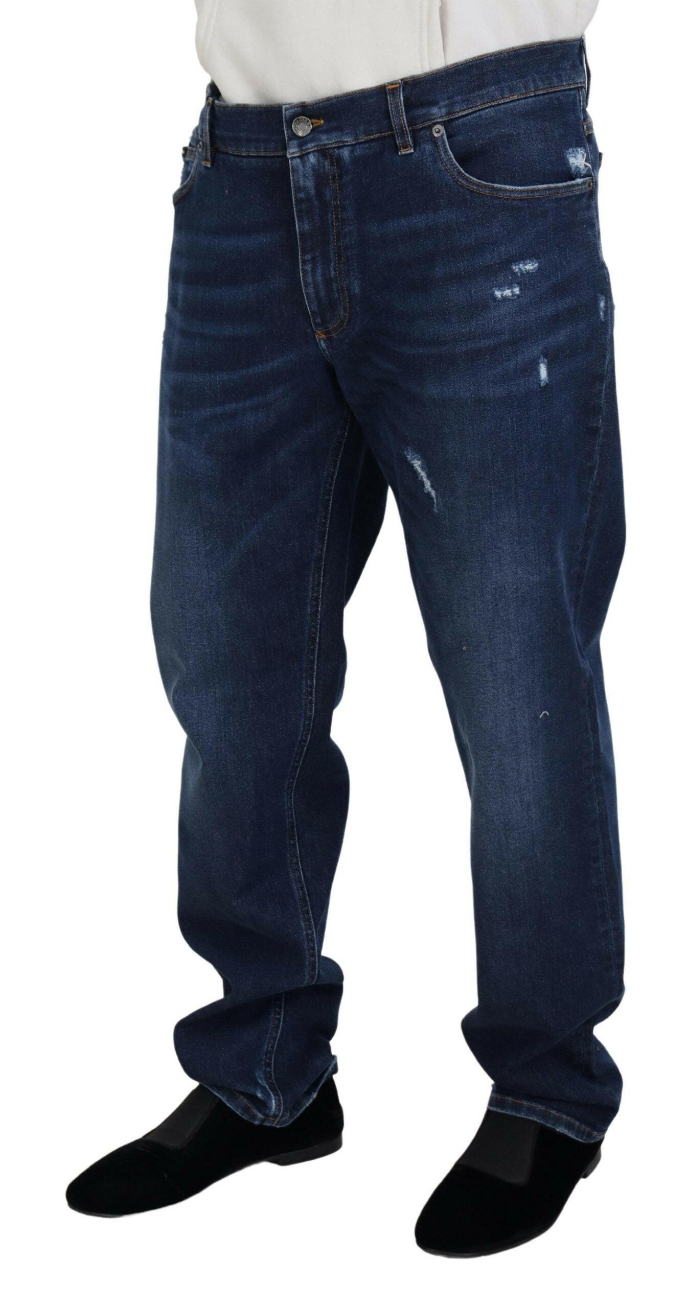 Dolce & Gabbana Blue Washed Cotton Casual Denim Jeans -   -  Dolce & Gabbana.