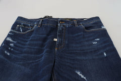 Dolce & Gabbana Blue Washed Cotton Casual Denim Jeans -   -  Dolce & Gabbana.
