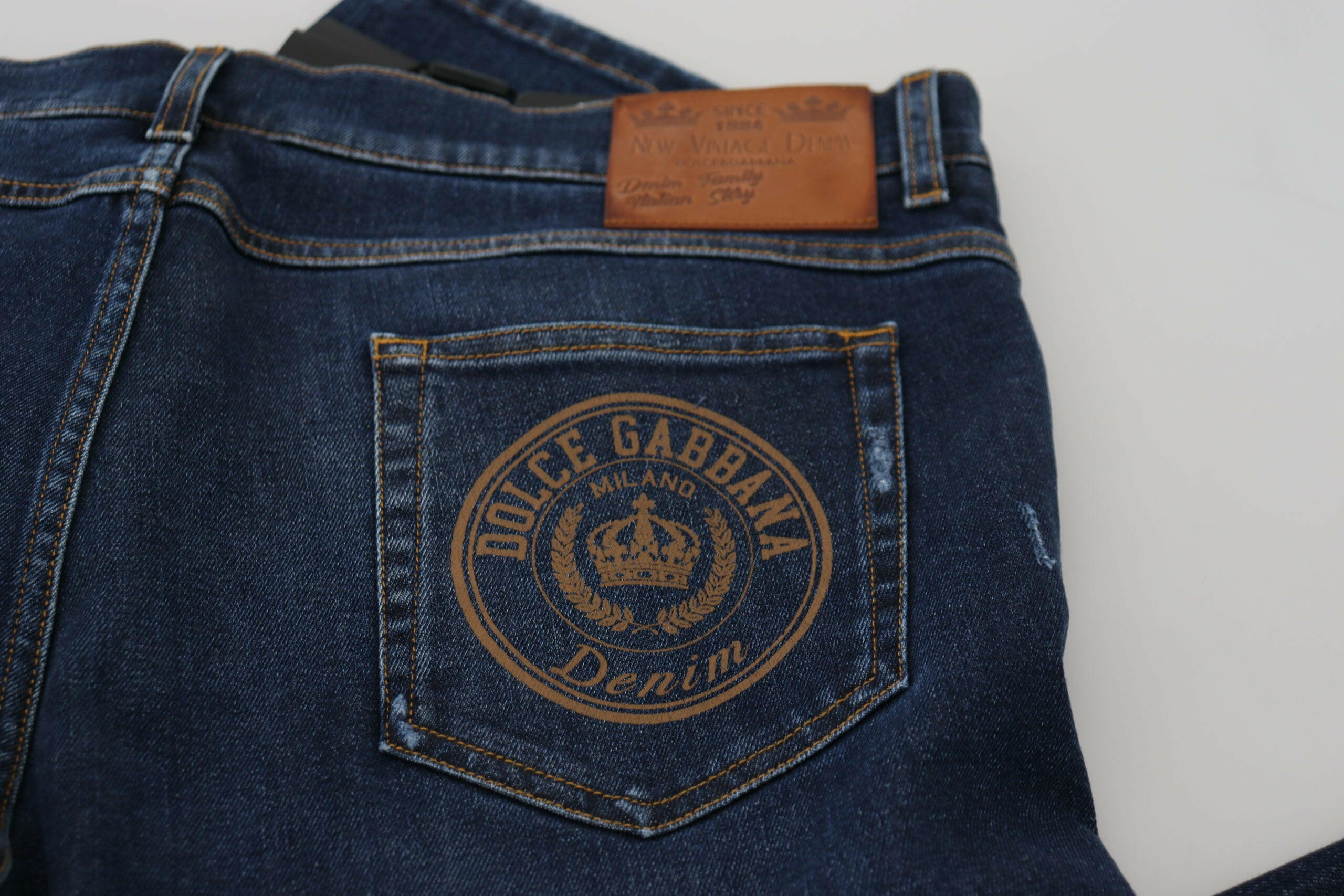 Dolce & Gabbana Blue Washed Cotton Casual Denim Jeans -   -  Dolce & Gabbana.