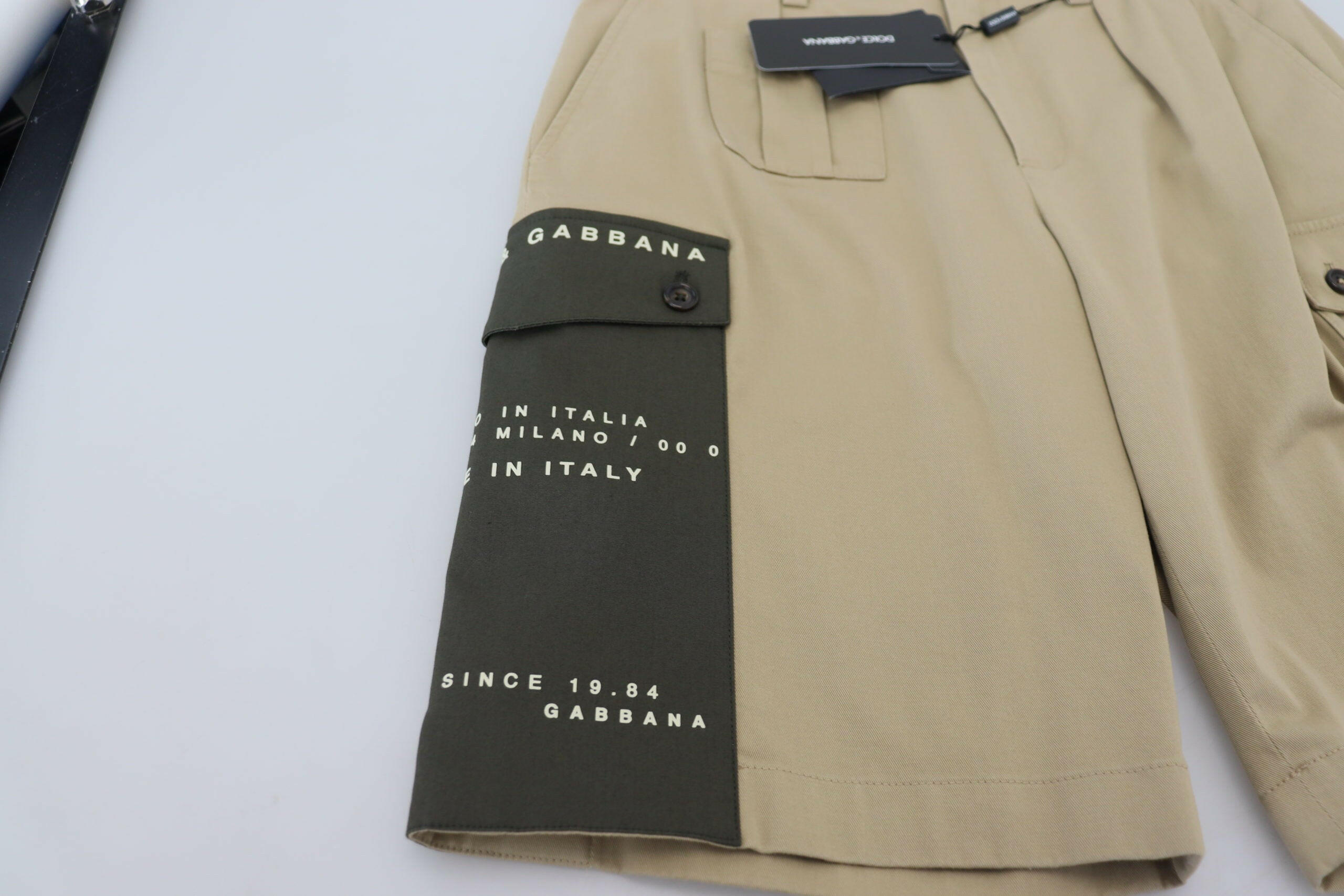 Dolce & Gabbana Beige Cotton Cargo Bermuda Shorts -   -  Dolce & Gabbana.