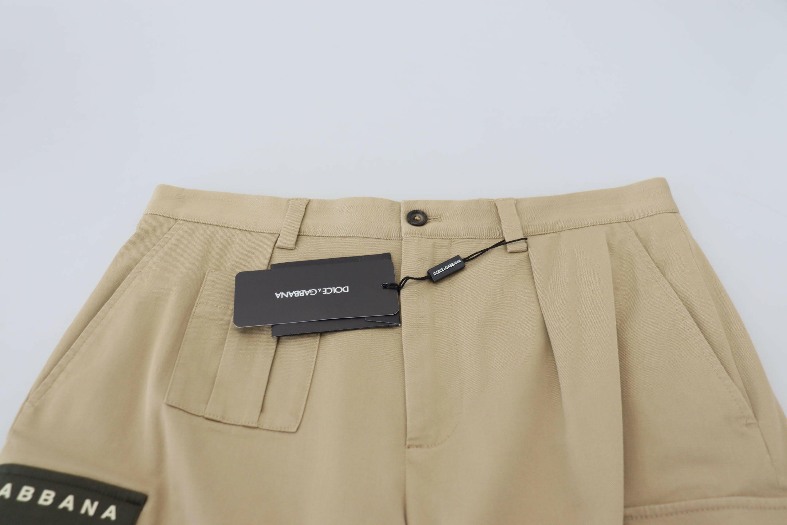 Dolce & Gabbana Beige Cotton Cargo Bermuda Shorts -   -  Dolce & Gabbana.
