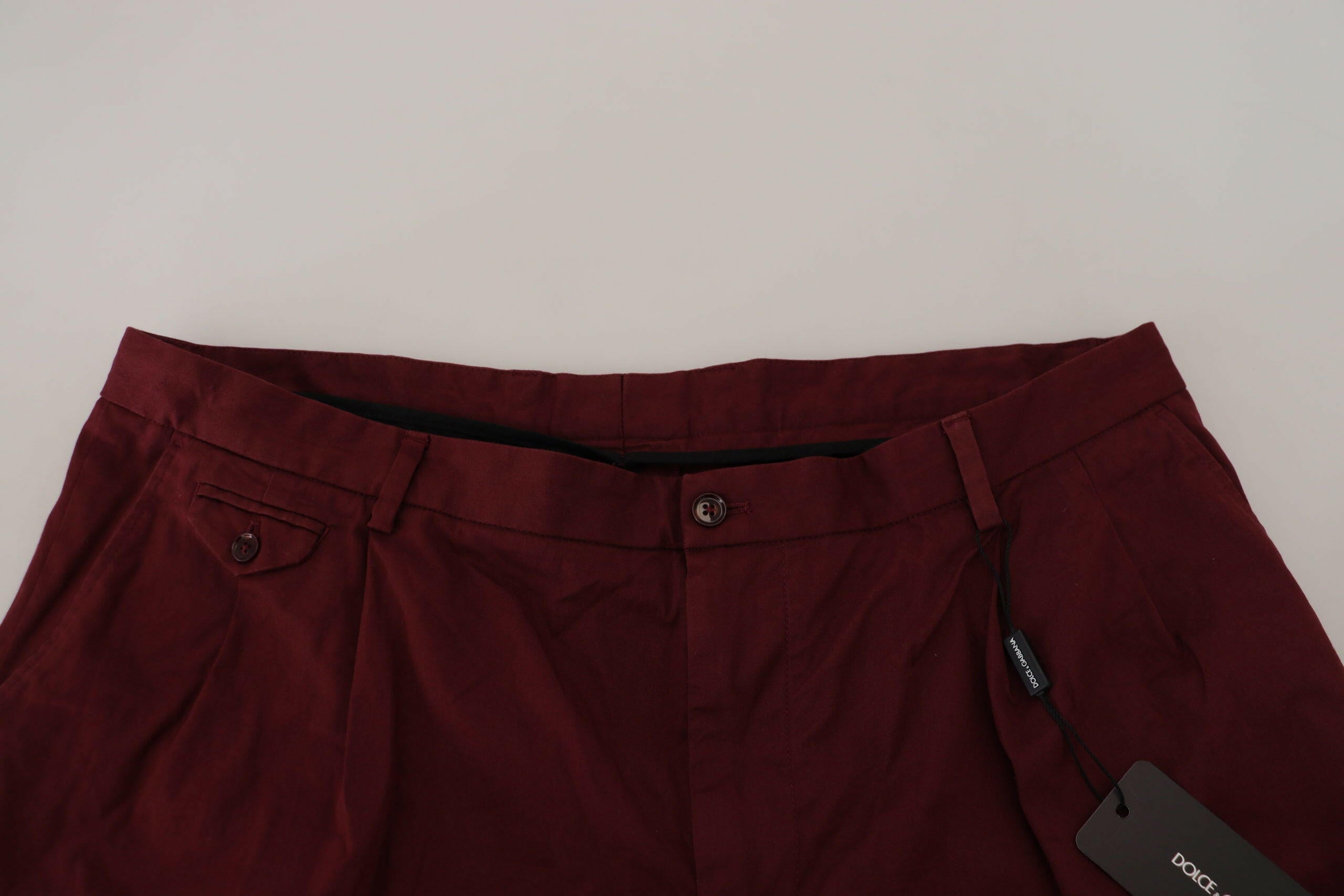Dolce & Gabbana Maroon Cotton Bermuda Casual Shorts -   -  Dolce & Gabbana.